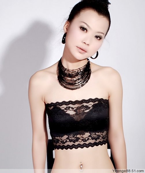 New arrival sexy small rose basic lace tube top tube top black-and-white 2 yw