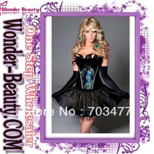 New arrival sexy strapless peacock corset