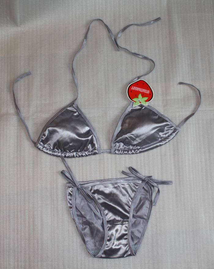 New arrival small skimpily silver grey lacing sexy bikini set