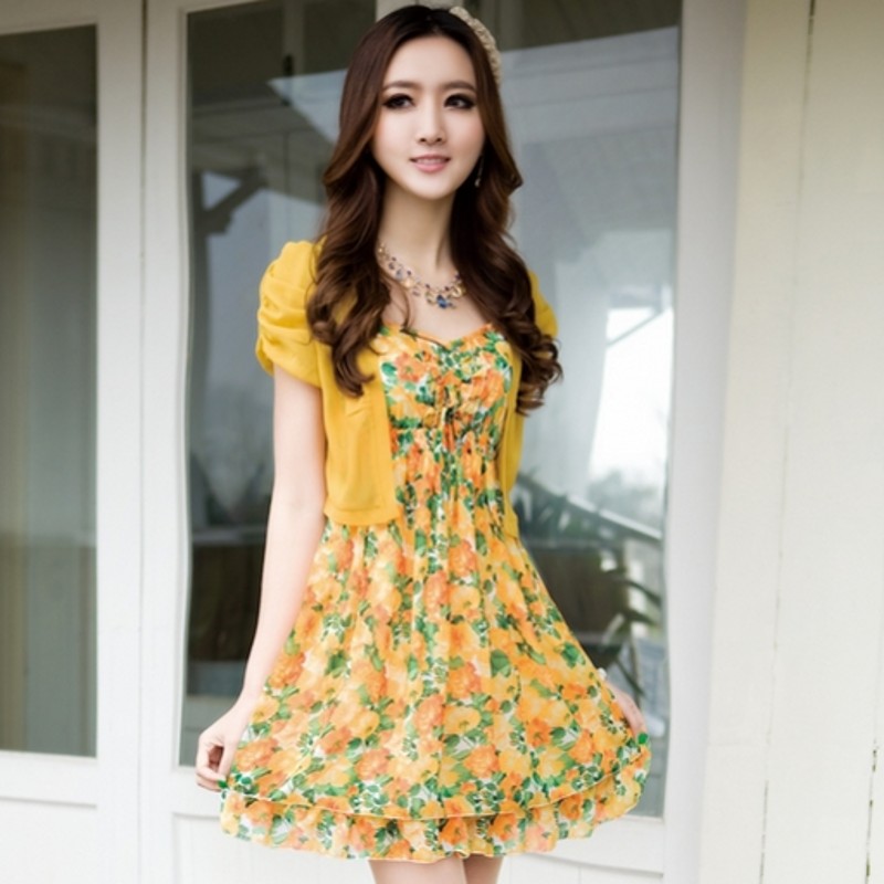 New arrival summer 2013 women's dress chiffon coat twinset skirt suspender skirt