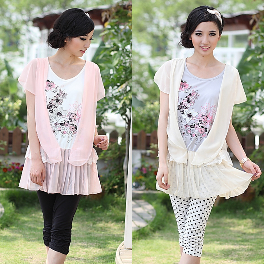 New arrival summer maternity clothing chiffon gentlewomen maternity top maternity t-shirt ds020649