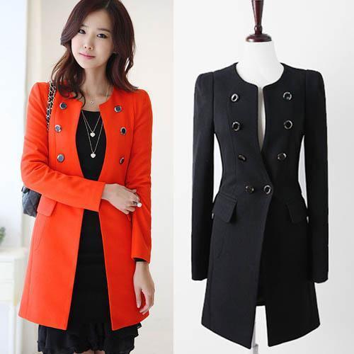 New arrival trench autumn and winter women slim medium-long plus size new arrival double breasted trench outerwear