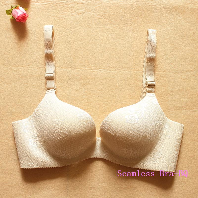 New arrival underwear solid color a chip seamless push up bra thick cup