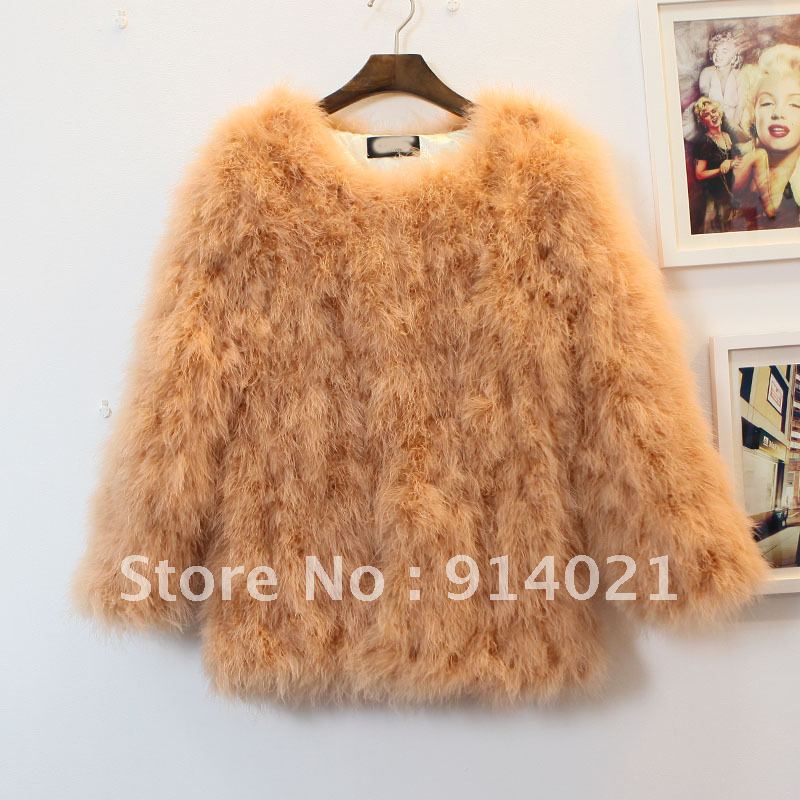 New Arrival! Upper-scale ostrich wool plus cotton thickening medium-long fur coat,women's fur outwear,fashion design