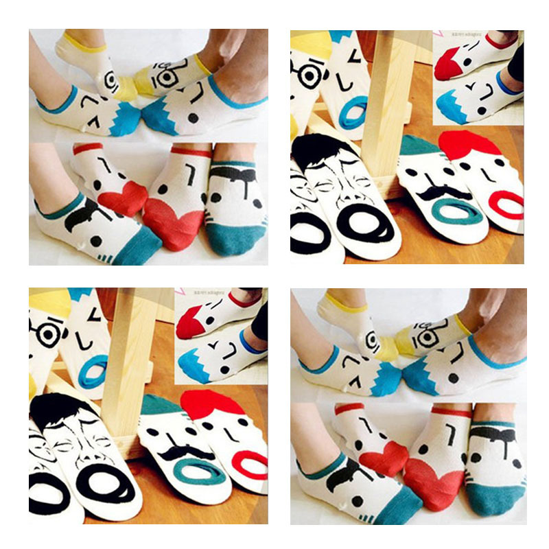 New Arrival! Wholesale Lovers Cartoon Socks Face Boat Socks