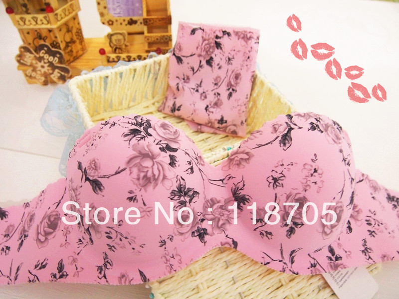 New Arrival Women Bra Set! Hot Selling Floral Lingerie Set! Top Quality! Push-up Seamless One-piece Underwear Set! Peony Design!