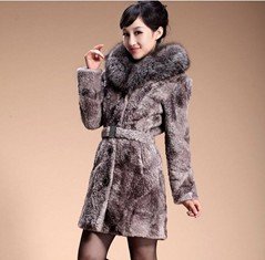 New arrival women one piece real leanther real fur overcoat ladies medium-long sheepskin berber fleece winter coat jacket WC0937