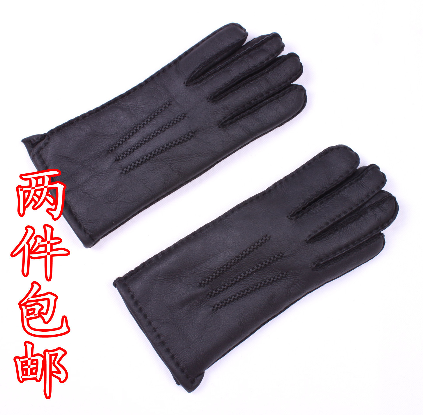 New arrival women's fur winter thermal full leather one piece handmade sewing the sheepskin gloves genuine leather wool gloves