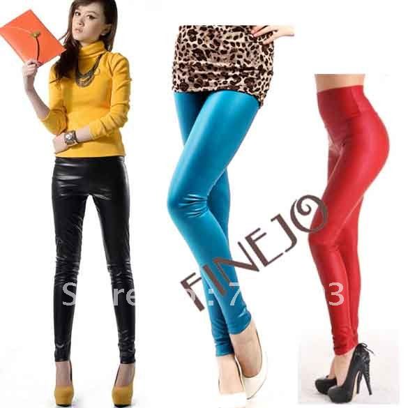 New Arrival Women's PU Leather tights Legging pants Wholesale 3 colors free shipping 3828