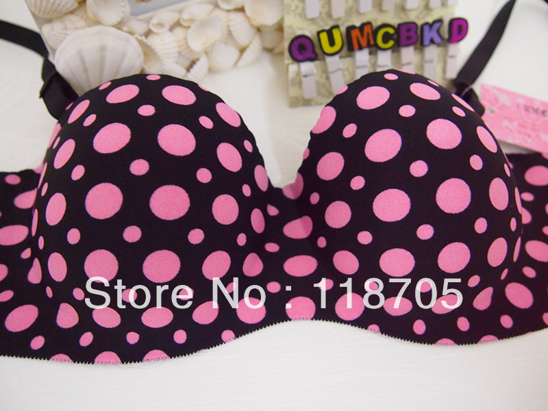 New Arrival Women Sexy Bra Set! Dot Lingerie Set! Top Quality! Push-up Seamless One-piece Underwear Set! Dot Design!