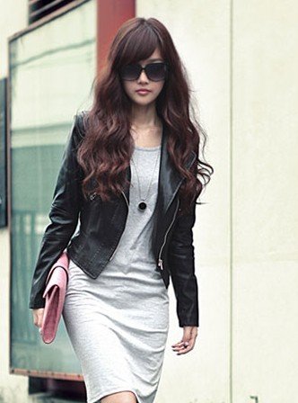 New Arrival! Womens Leather Jacket Short Coat Outerwear Fur Clothing Ladies Faux Leather Jacket 1107