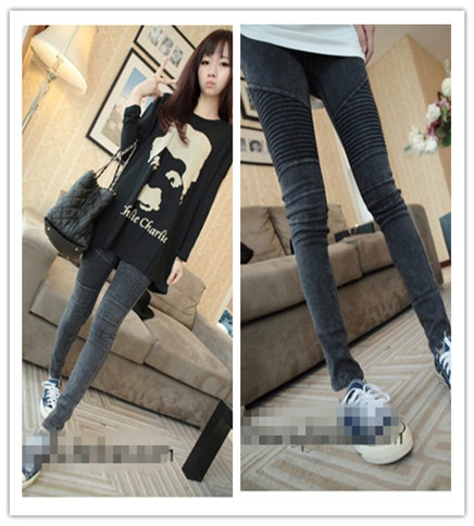 New Arrivals wholesale  Korean Super-thin to repair legs twill denim stretch pants, jeans NZ277