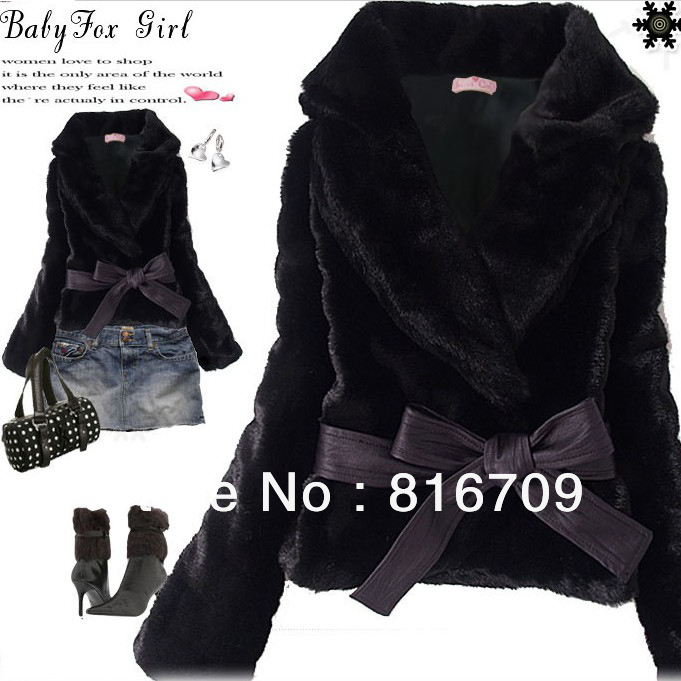 New Arrive Fashion Korea Faux Fur Rabbit Fur Women Top Coat Warm and Beautiful Ladies' Jacket Outwear for Winter Free Shipping