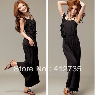 New arrive  Lotus leaf edge coveralls wide pants jumpsuit