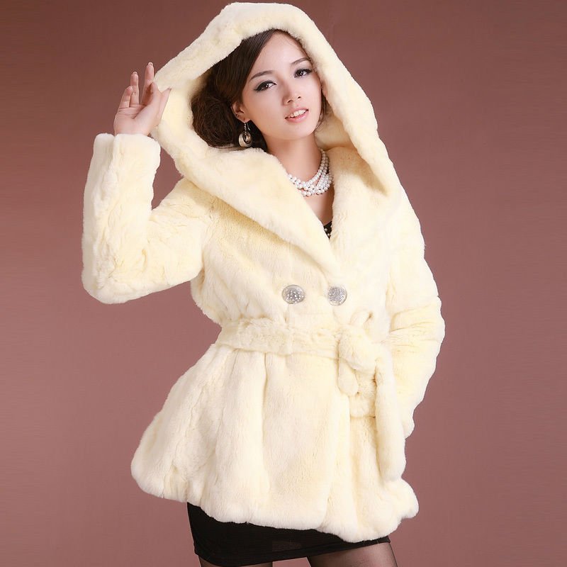 new arrived mink fur coat with big fox fur hood free shipping