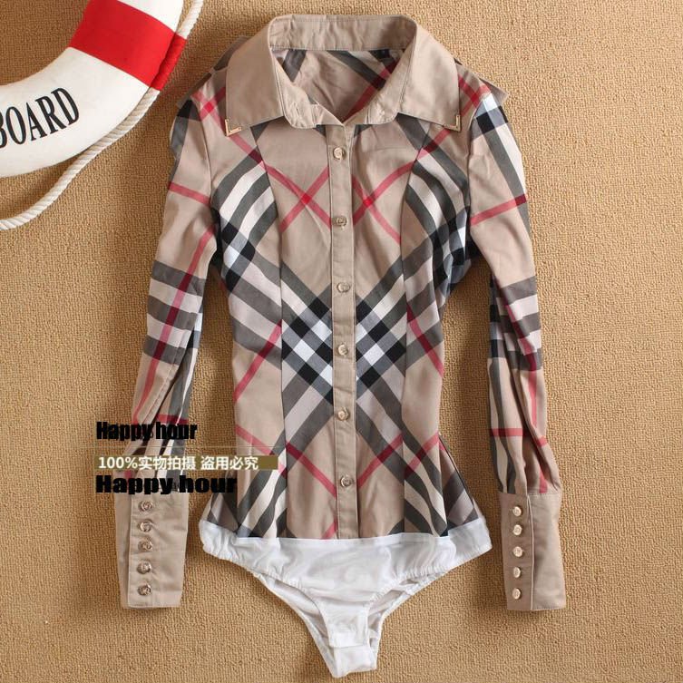 New arrvial Women's Brand Fashion OL Plaid Long sleeve Shirts Ladies Blouse SY0039 Free shipping wholesale