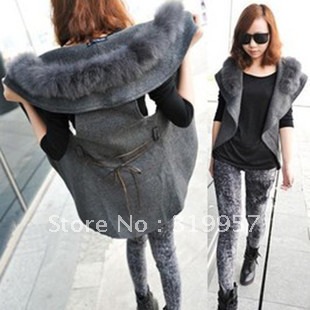 new autumn and winter women fur collar vest outerwear sleeveless vest cardigan vest outerwear