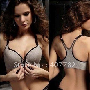 New bend antislip front buckle cotton sport bra Hot