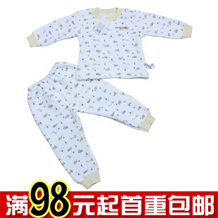 NEW BORN TONGTAI 2012 1520 autumn and winter buckle thermal underwear baby underwear baby thickening underwear set clothes