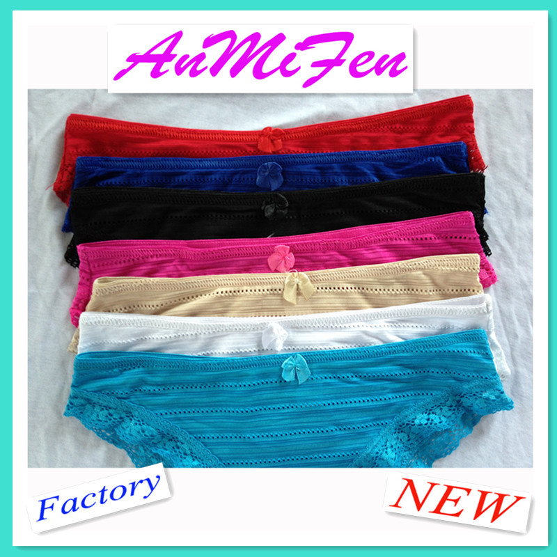 New colorful small size sexy solid panties pure color lady underwear with lace 7colors bikini free shipping