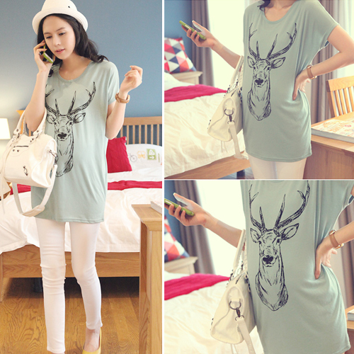 new comfortable woman 2012 maternity t-shirt short-sleeve fashion 100% cotton o-neck graphic animal patterns maternity top