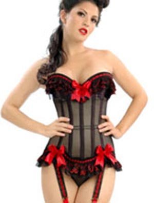 New coming Sexy Lingerie Underwear Satin Corset Boning Corset Bustier+G-string black Mix Order A1254