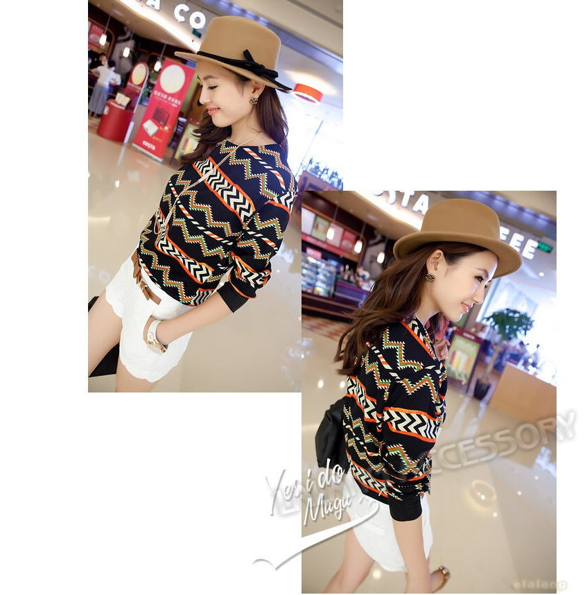 New Design 1pcs Colourful Fashion Stylish Striped Pattern Casual Shirt Top Blouse 2 Colors Available 651094