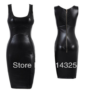 new design sexy ladies leather dress for night club 2013