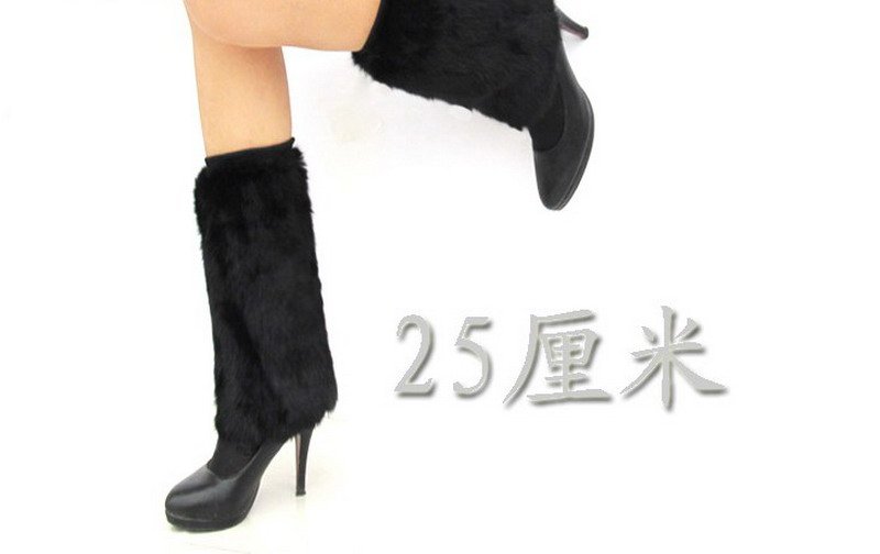 New European 10 inches Winter Fashion Rabbit Fur Leg Warmer / Fur Warm Legging /Sock/Leg covers/shoes cover