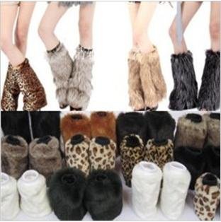 New European 6" Winter Fashion Faux Rabbit Fur Leg Warmer / Fur Warm Legging  (FQ-35)