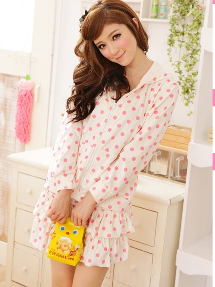 New fashion 2013 long-sleeve with a hood zipper super soft velvet sleepwear nightgown lounge set t-1102 free shipping