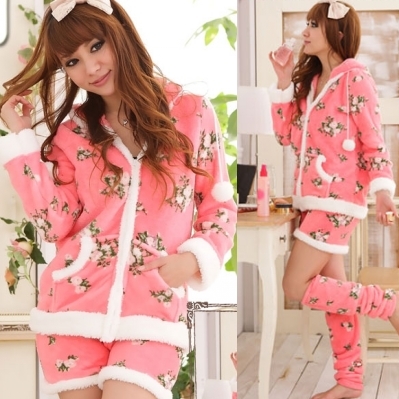 New fashion 2013 quality coral fleece sleepwear robe lounge set multicolor free shipping