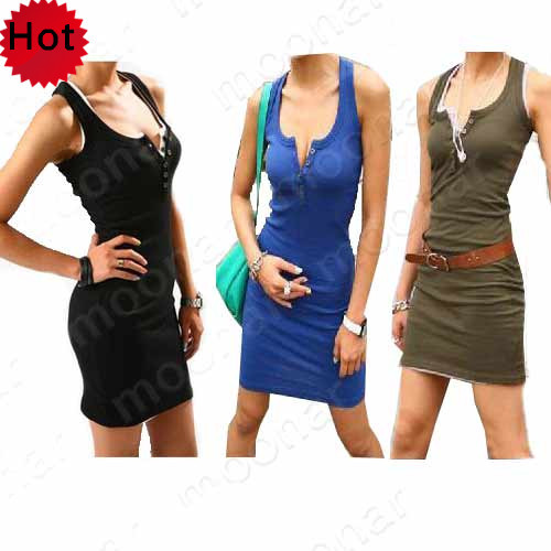 New Fashion 2013 Women's Casual Slim Free Size Sleeveless Mini Dress Nightclub Sexy Dresses E0689