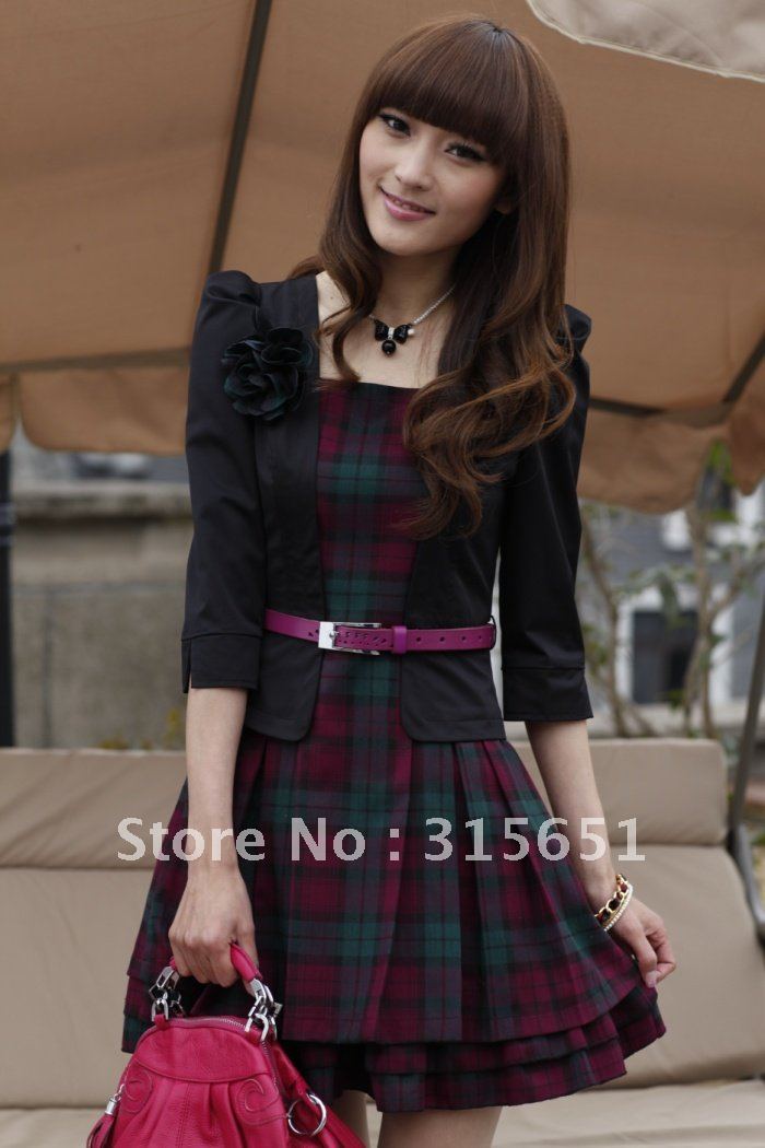 NEW , Fashion dress,Autumn outfit , ladies' dress,Fashion double dress with coat ,Free shipping