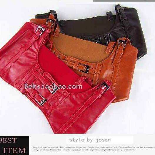 NEW FASHION FREE SHIPPING VEST SEXY STYLE PU LEATHER ELASTIC WIDE WAISTBAND LADIES BELT