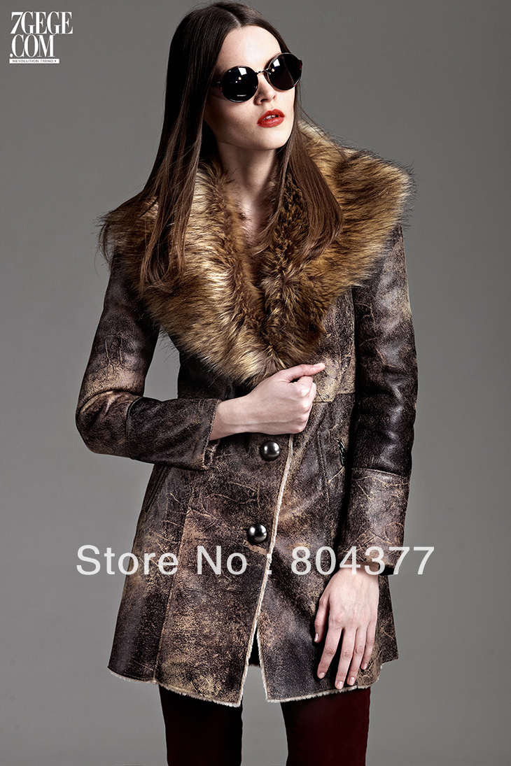 New fashion Fur Coat Women's ladies retro Style Outwear overcoat winter SB-C10