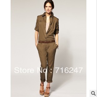 New  Fashion  Jumpsuit  For  Women  2013  Spring  And  Summer  100% Cotton  Short  Sleeve  Fashion  Casual  Jumpsuit