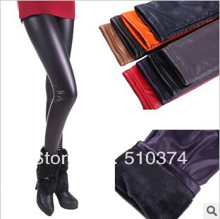 New Fashion knitting Candy Color leggings Europe style gloss imitation leather colorful women leggings,High Elasticity 1PC/LOT