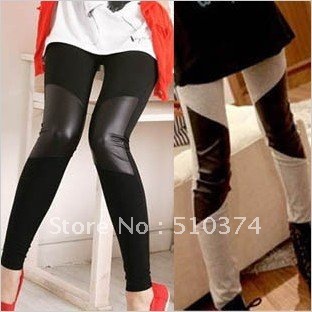 New Fashion Knitting cotton woman leggings ankle length leather trousers vintage skinny pants Wholesale & Retail 1PC/LOT