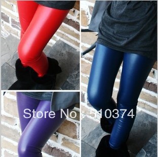 New Fashion knitting Winter Faux Leather Beaver Velvet Thickening Women's Warm Leggings Tight Pants Candy colors 1PC/LOT