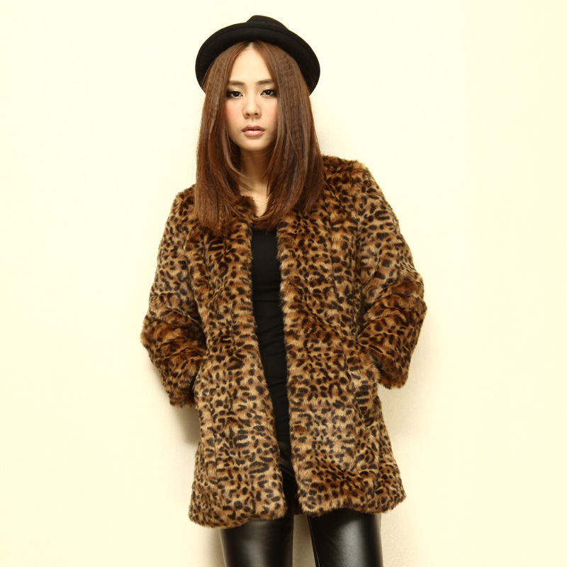 new fashion leopard print high quality leopard print wool overcoat faux leopard print outerwear