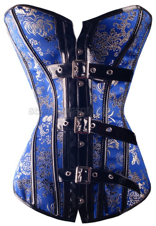 New fashion,luxury blue embroidered corset bustier lace up boned clubwear bodyshaper dropship S-2XL