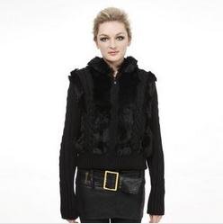 New Fashion Real rabbit fur sweater cardigan outerwear 6Colors. Size :L/XL/XXL/XXXL