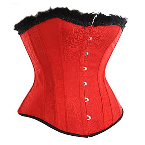 New fashion Red satin boned corset bustier lace up  bodyshaper lingerie dropship S-2XL