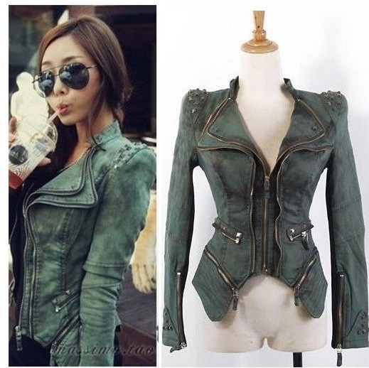 New fashion Star jeans women Punk spike studded shrug shoulder Denim cropped VINTAGE jacket coat S M L XL