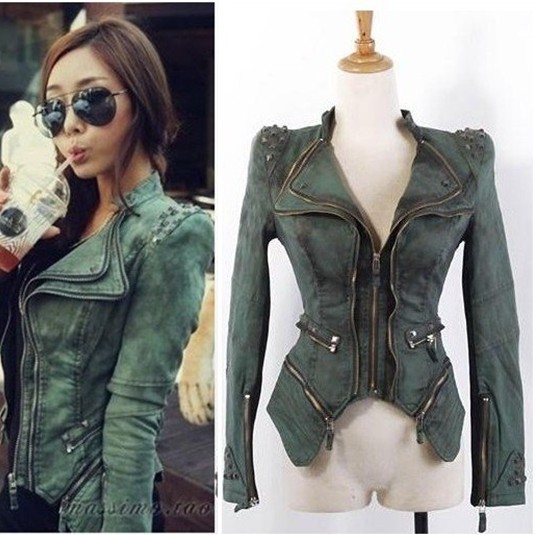 New fashion Star jeans women Punk spike studded shrug shoulder Denim cropped VINTAGE jacket coat S M L XL