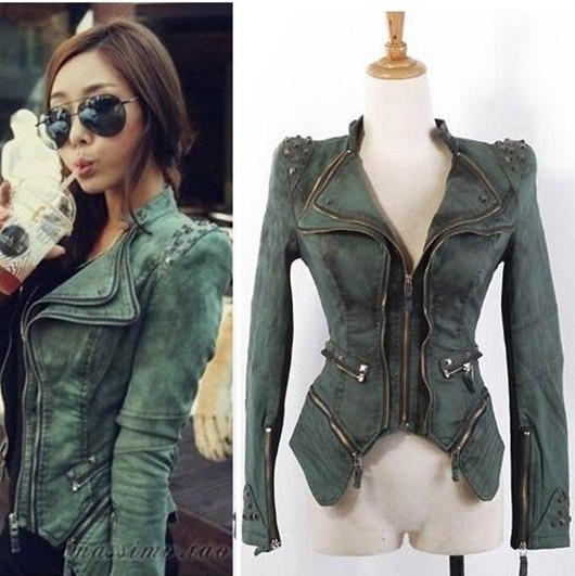 New fashion Star jeans women Punk spike studded shrug shoulder Denim cropped VINTAGE jacket coat S M L XL