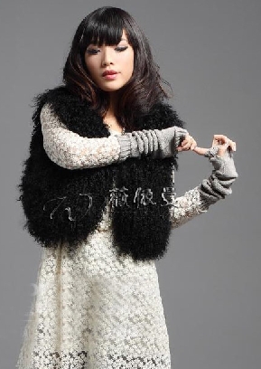 New Fashion Women A152 real mongolia lamb fur short coat vest overcoat garment furs 4 colour