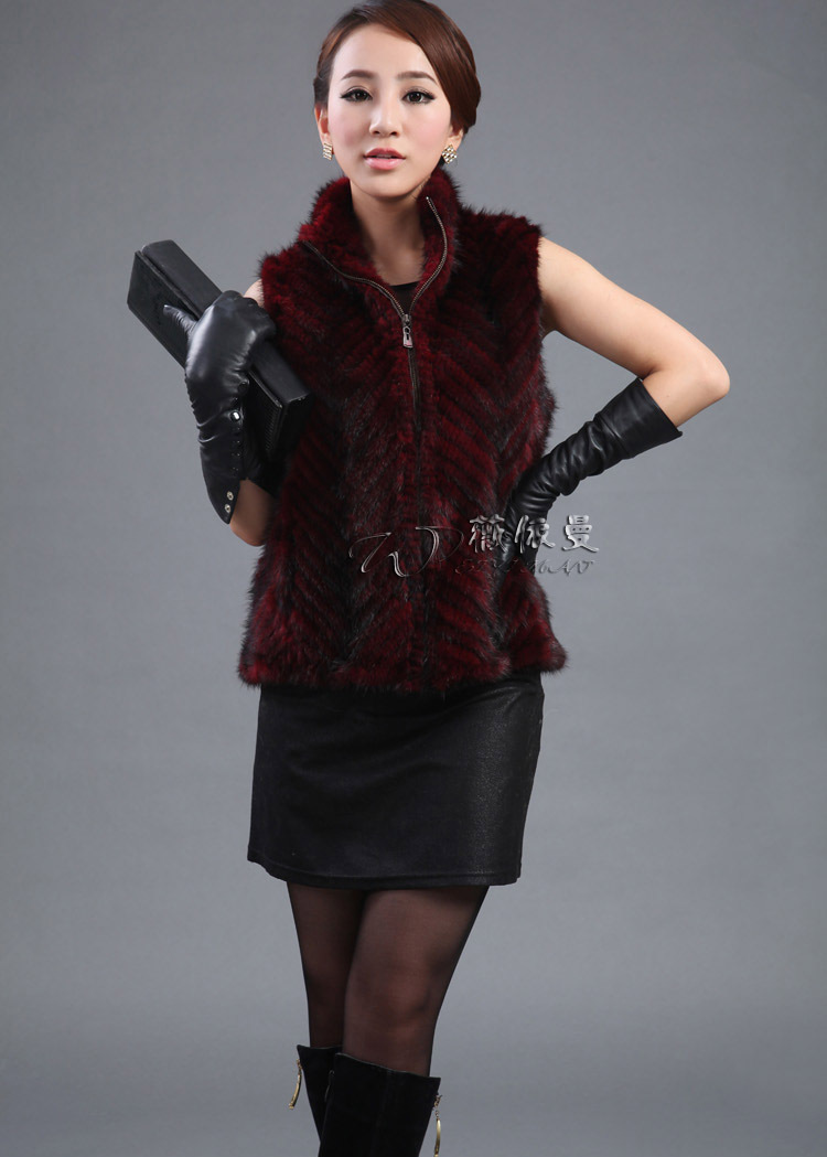 New Fashion Women B31 real mink fur 2 colour jacket vest coat