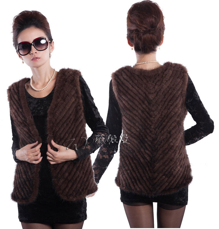 New Fashion Women B40 real mink fur vest jacket coat 2 colour